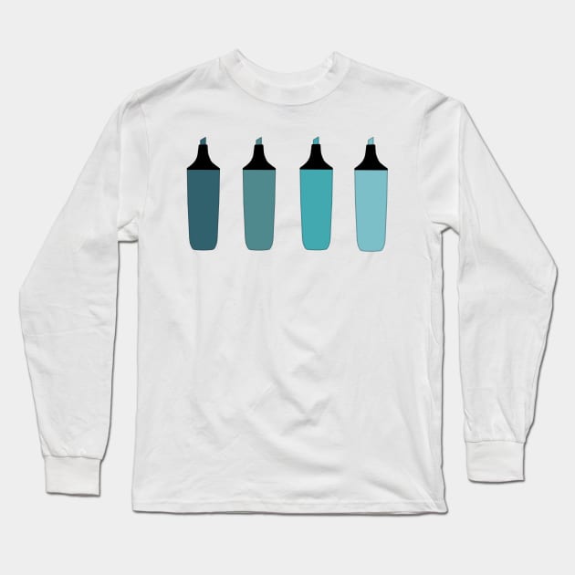 Highlighters - Stationery Long Sleeve T-Shirt by lolalistic